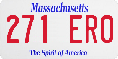 MA license plate 271ER0