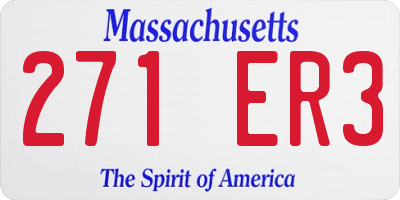 MA license plate 271ER3