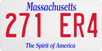 MA license plate 271ER4