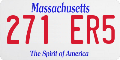 MA license plate 271ER5