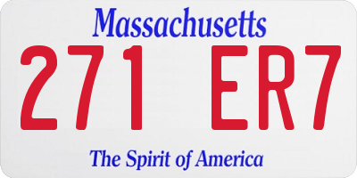 MA license plate 271ER7