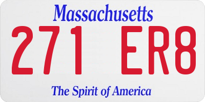 MA license plate 271ER8