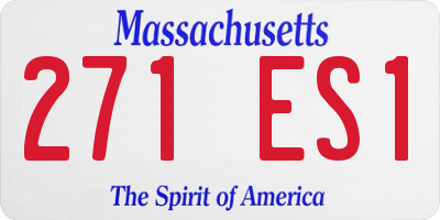 MA license plate 271ES1