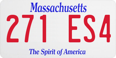 MA license plate 271ES4