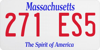 MA license plate 271ES5