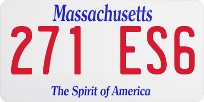MA license plate 271ES6