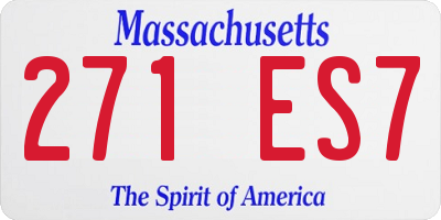 MA license plate 271ES7