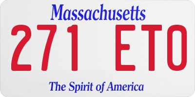 MA license plate 271ET0