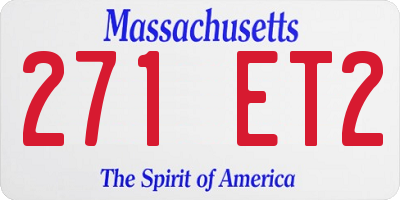 MA license plate 271ET2