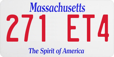 MA license plate 271ET4