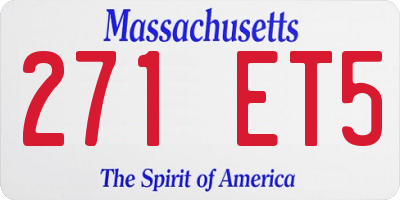 MA license plate 271ET5