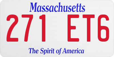 MA license plate 271ET6