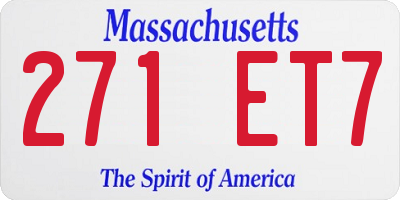 MA license plate 271ET7