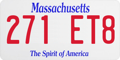 MA license plate 271ET8