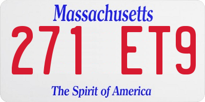 MA license plate 271ET9