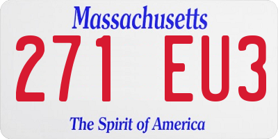 MA license plate 271EU3