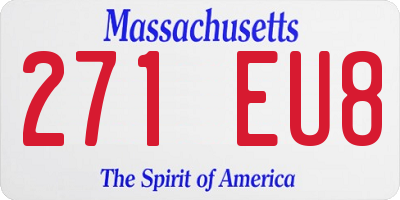 MA license plate 271EU8