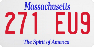 MA license plate 271EU9