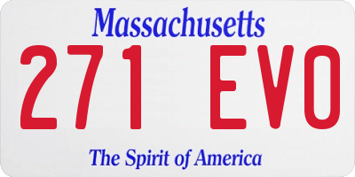MA license plate 271EV0