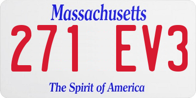 MA license plate 271EV3