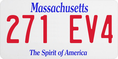 MA license plate 271EV4