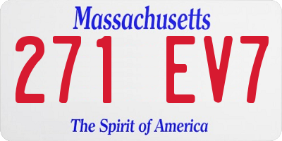 MA license plate 271EV7