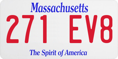 MA license plate 271EV8