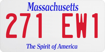 MA license plate 271EW1