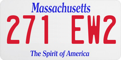 MA license plate 271EW2