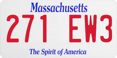 MA license plate 271EW3
