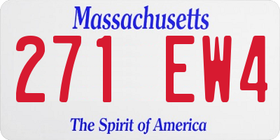MA license plate 271EW4