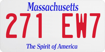 MA license plate 271EW7