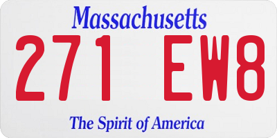 MA license plate 271EW8