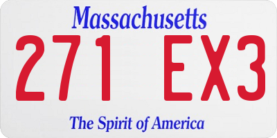 MA license plate 271EX3