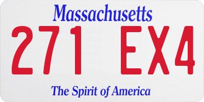 MA license plate 271EX4
