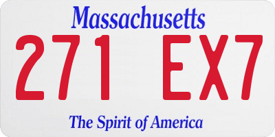 MA license plate 271EX7