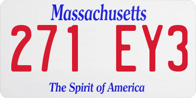 MA license plate 271EY3