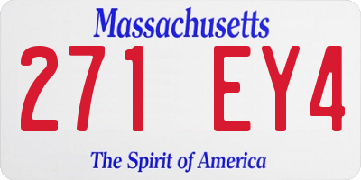 MA license plate 271EY4