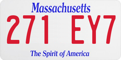 MA license plate 271EY7