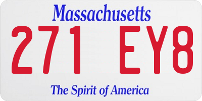 MA license plate 271EY8