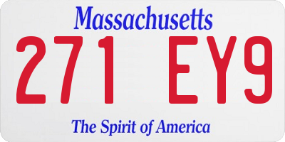 MA license plate 271EY9