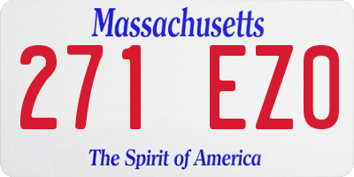 MA license plate 271EZ0