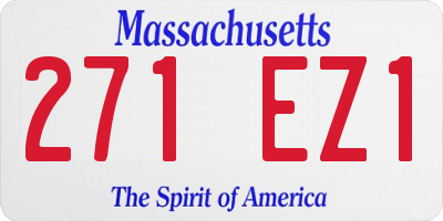 MA license plate 271EZ1