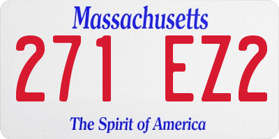 MA license plate 271EZ2