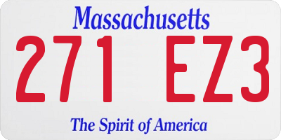 MA license plate 271EZ3