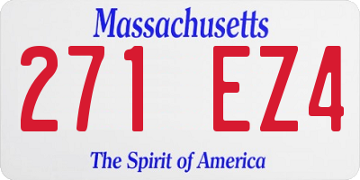 MA license plate 271EZ4