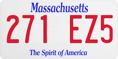 MA license plate 271EZ5