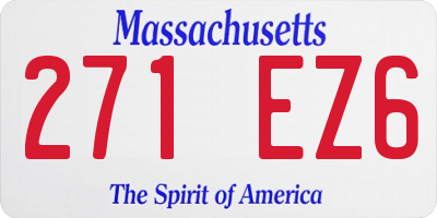 MA license plate 271EZ6
