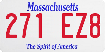 MA license plate 271EZ8