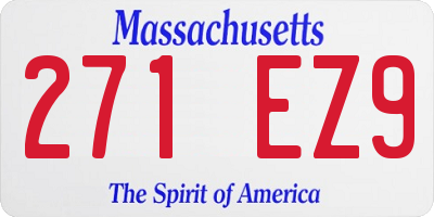 MA license plate 271EZ9